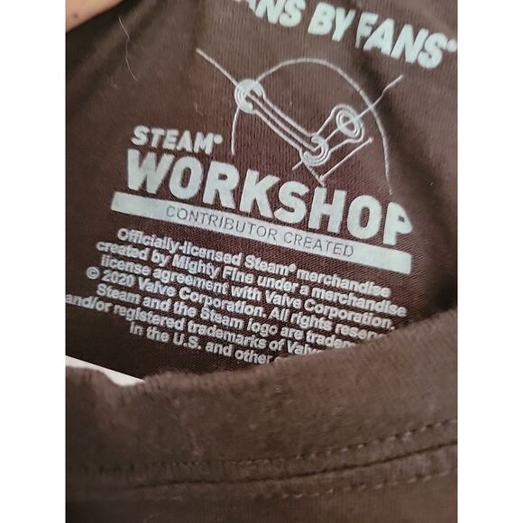 For Fans By Fans STEAM WORKSHOP Tee Shirt Medium Brown Color with Design - Picture 3 of 5